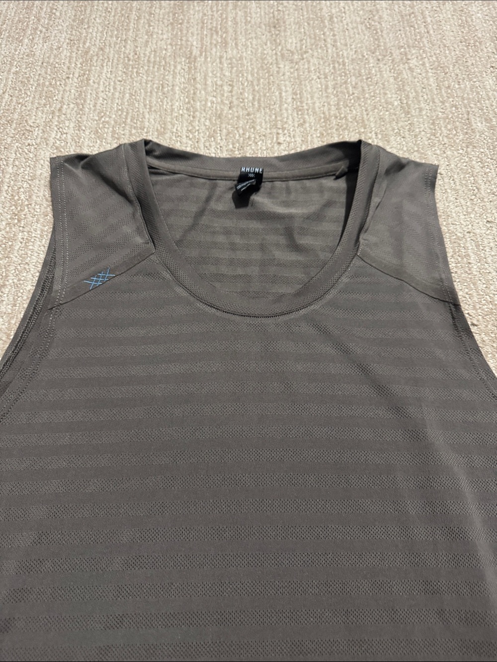 Rhone Swift Tank Top Men L Brown Lightweight Mesh Running Training Workout - Picture 2 of 6